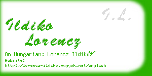 ildiko lorencz business card
